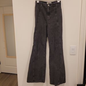 We the Free People Women's Florence Jeans Light Black/Gray Flare, Size 27